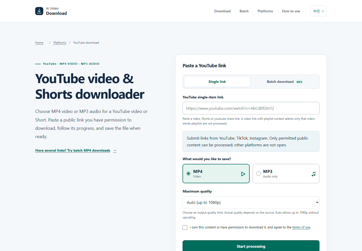 Screenshot of AI Video Download