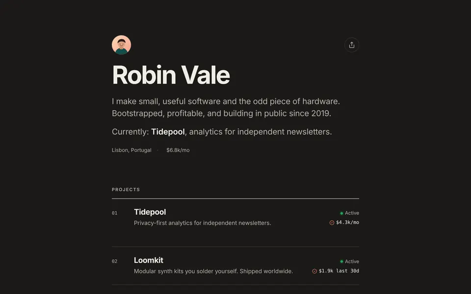 The Minimal template on a laptop