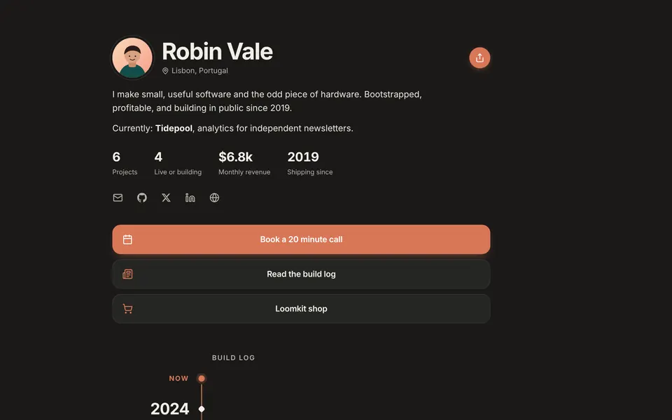 The Timeline template on a laptop